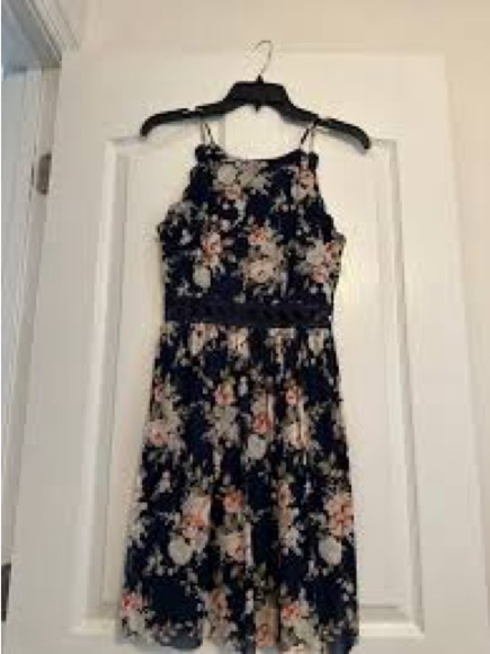 Bwear Navy Floral Spaghetti-Strap Mini Dress